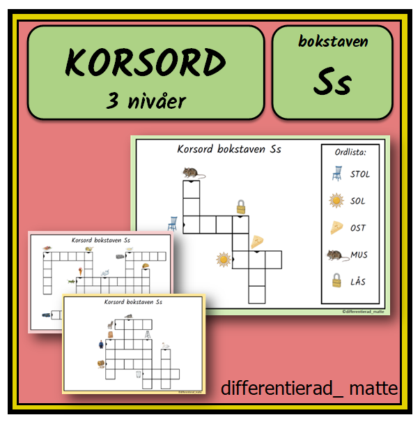 KORSORD i flera nivåer – bokstaven S