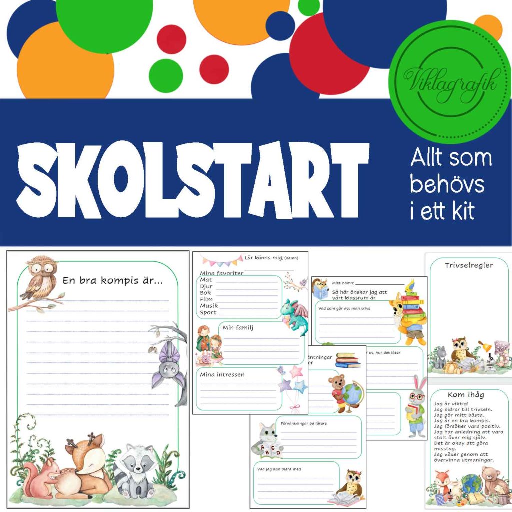 Skolstart – Förväntningar, presentation, skrivsidor