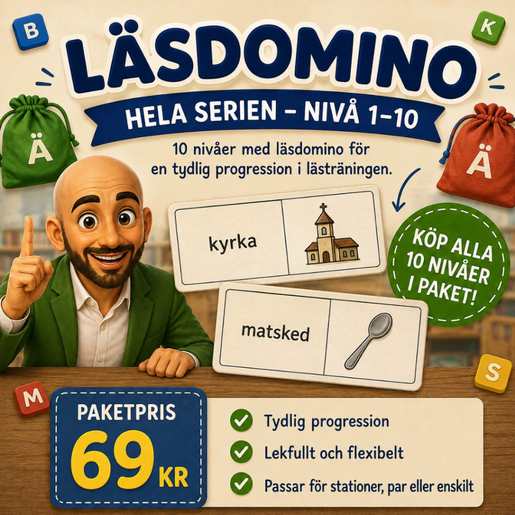 Läsdomino – Hela serien – nivå 1-10