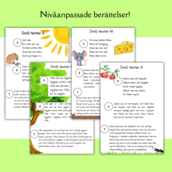 Små diffrentierade texter utifrån bokstäverna O M S A