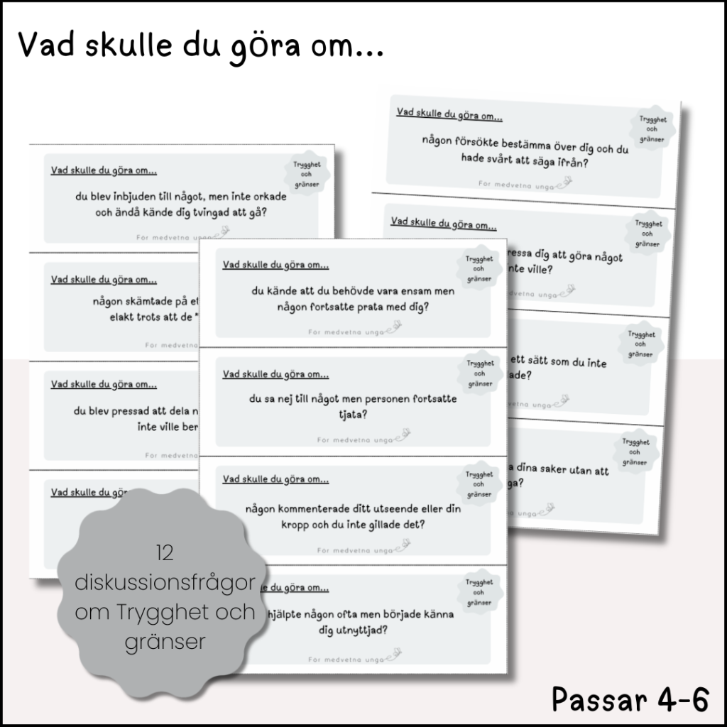 Diskussionsfrågor för mellanstadiet – Trygghet och gränser
