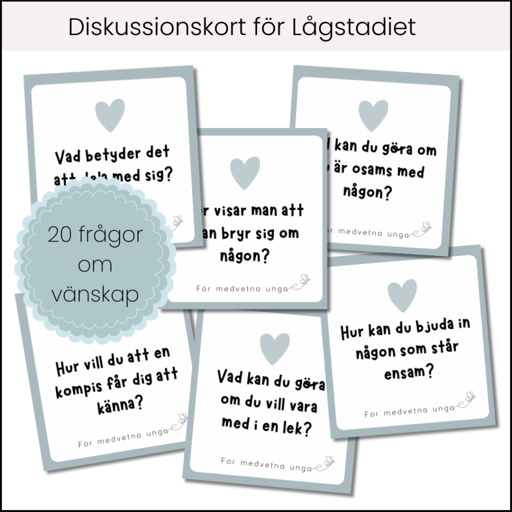 Diskussionskort för lågstadiet – Vänskap