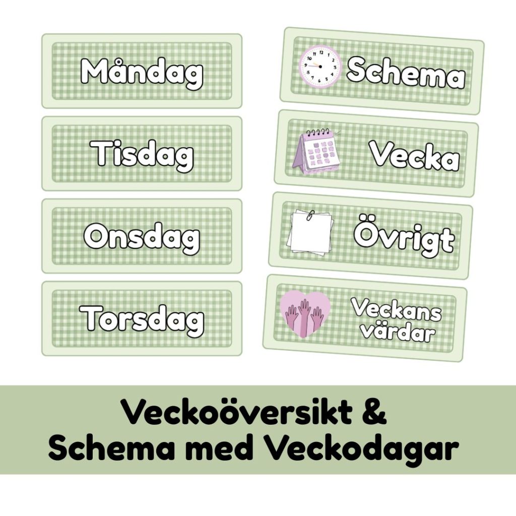 Veckoöversikt & schema med veckodagar