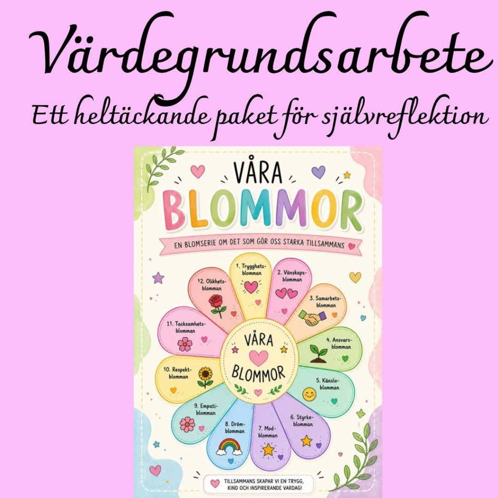 Blomsterserien – Komplett värdegrundsmaterial med 12 reflektionsblad | F–6