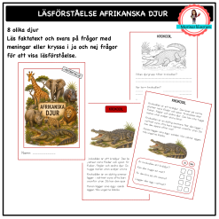 Läsförståelse - afrikanska djur