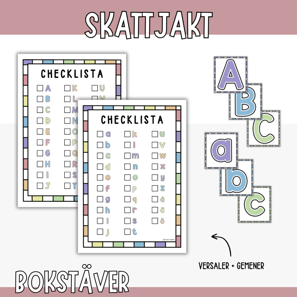 Skattjakt – Bokstäver A till Ö