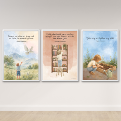 Utskrivbara Montessori-posters | Klassrumsposter | Akvarell | A3