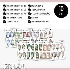 Slå & räkna - 10 subtraktionsspel upp till 100