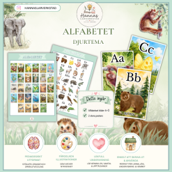 Alfabetet A–Ö – Djurtema | Bokstavsplanscher & alfabetsposters