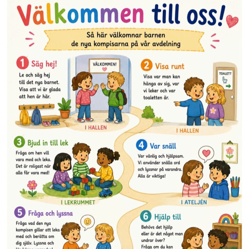 Skylt: Välkommen till oss