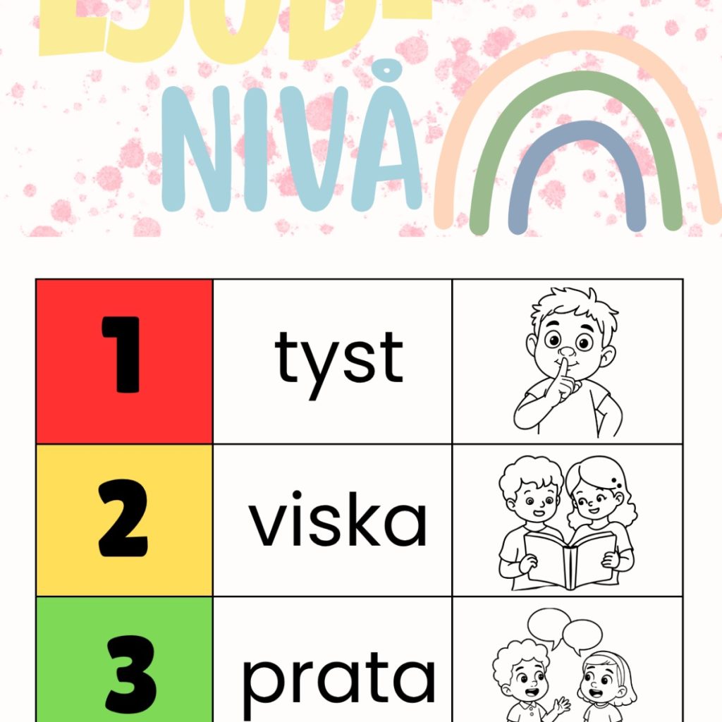 Ljudnivå skylt till klassrum