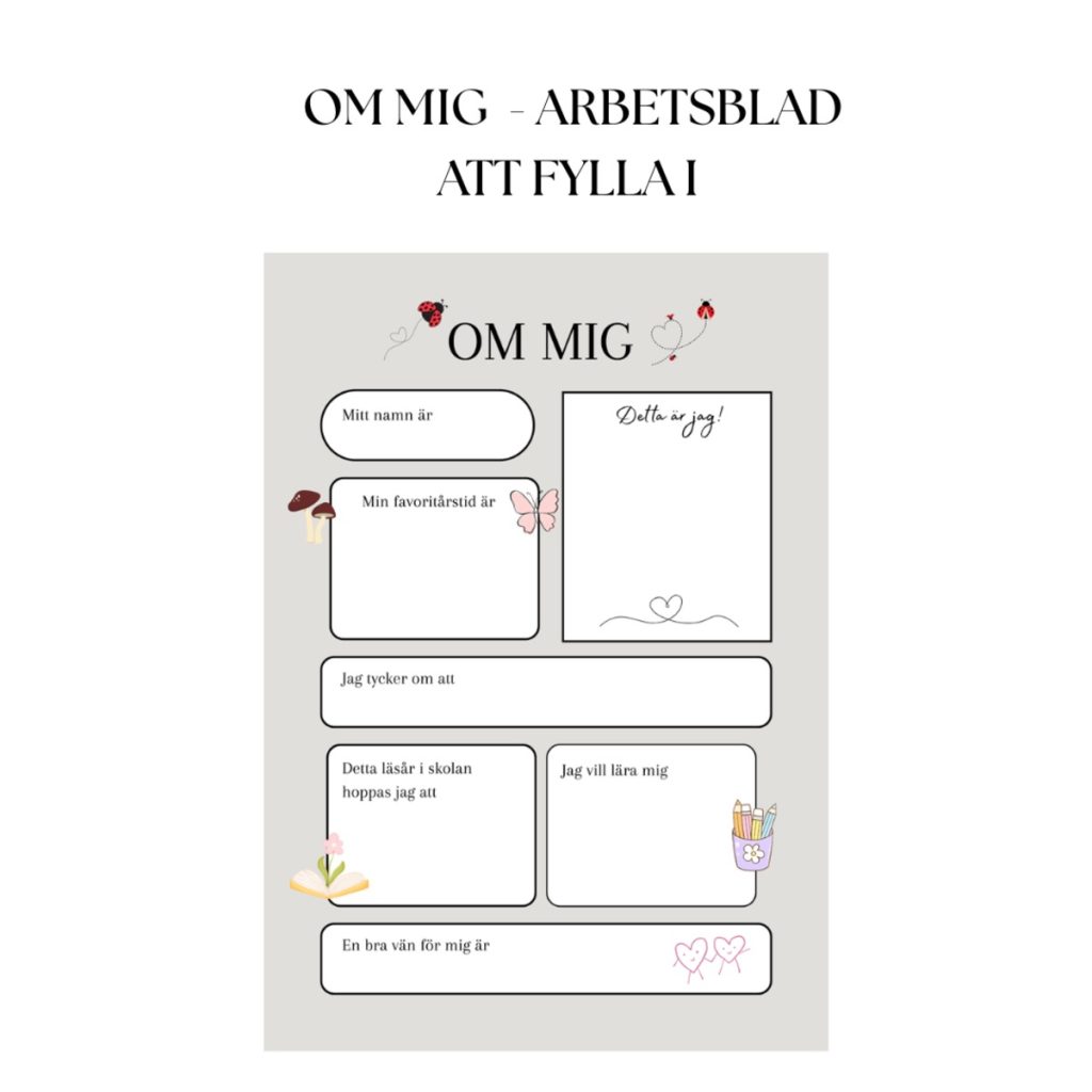 Om mig – att fylla i
