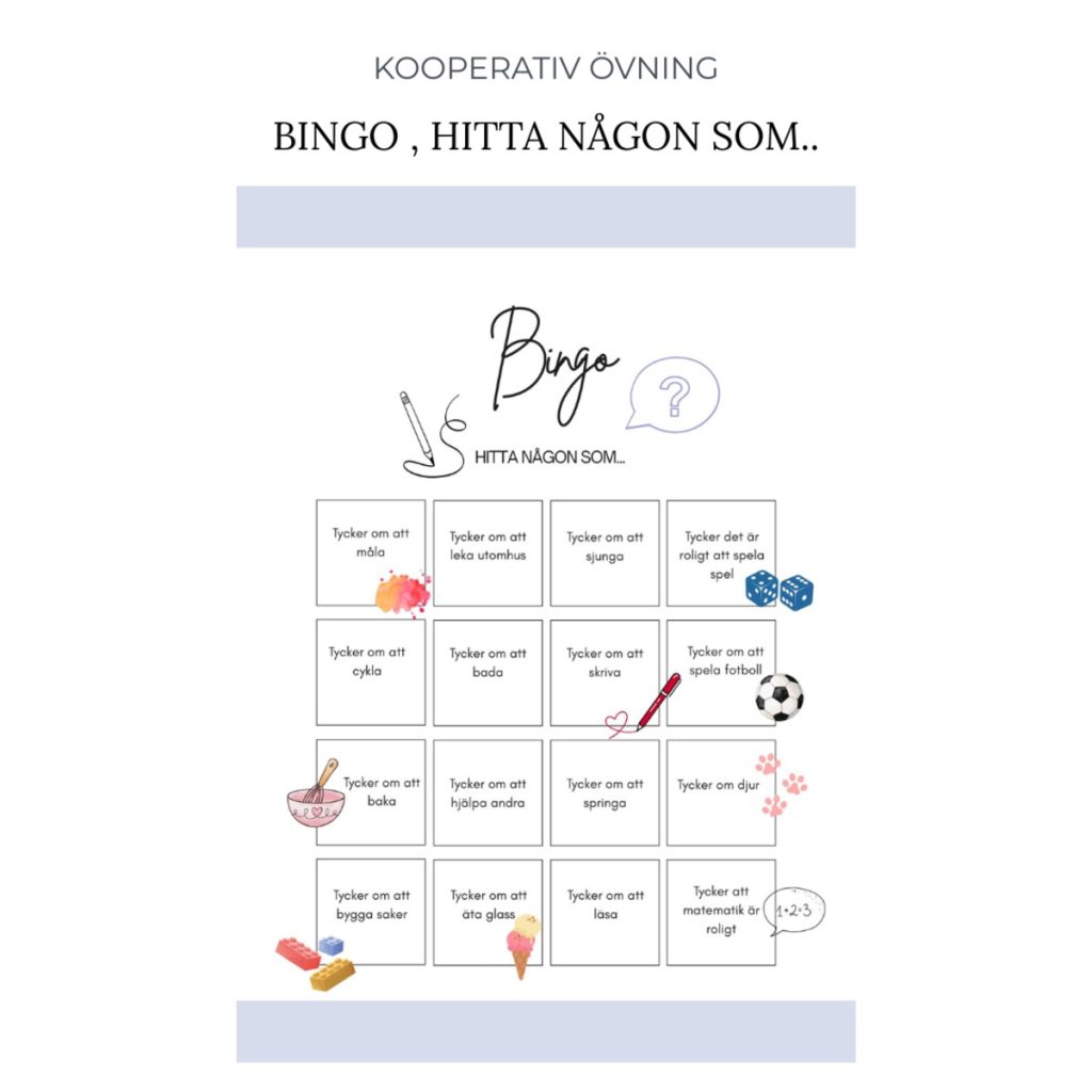 BINGO , hitta någon som…