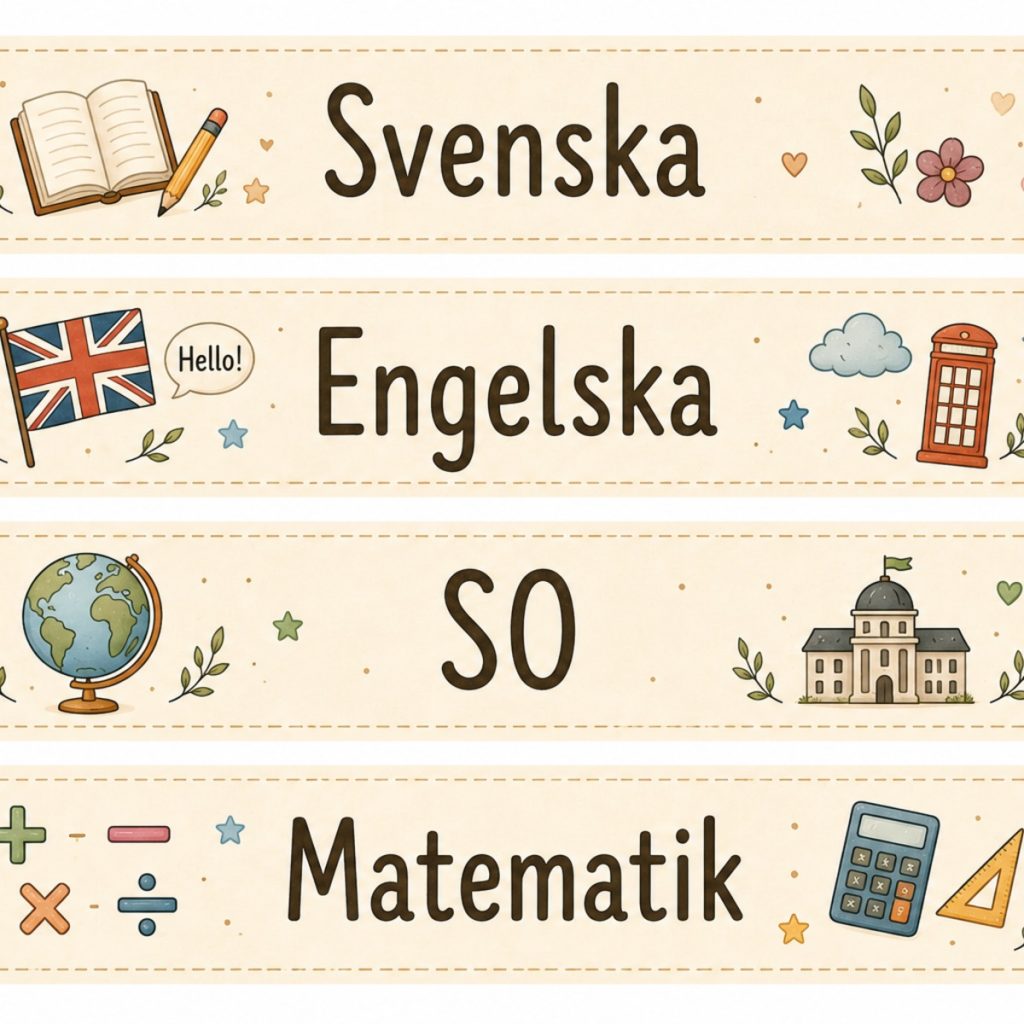 Ämnena avlånga bildstöd