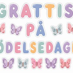 Paket med pastellmaterial och fjärilar!