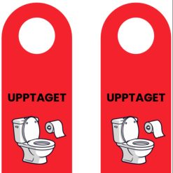 Upptaget-skyltar till toalett