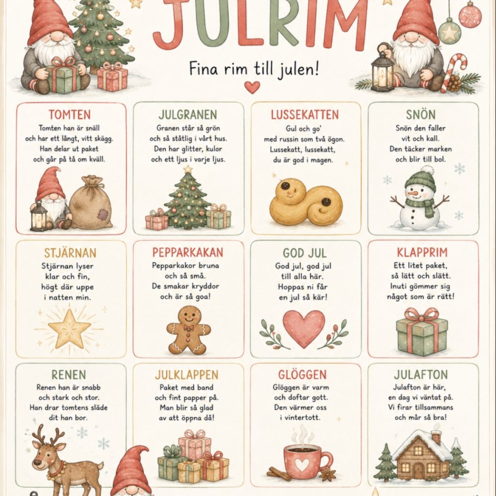 Julrim och vanliga rim för barn!