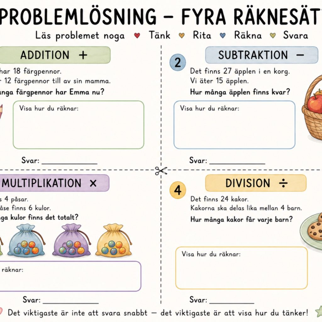 Problemlösning utifrån de fyra räknesätten!