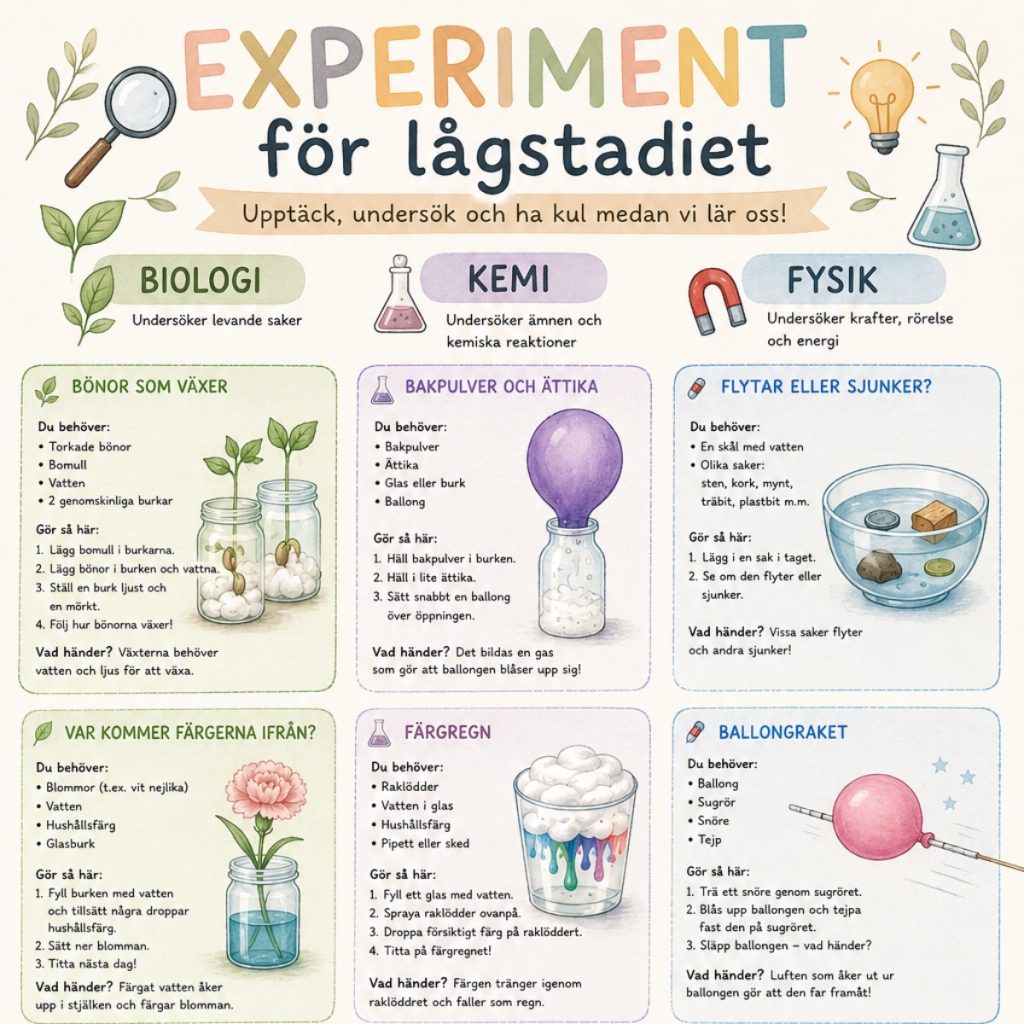 Experiment för lågstadiet!