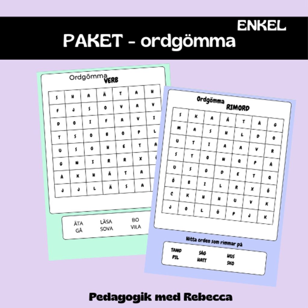 Paket – ordgömma ENKEL
