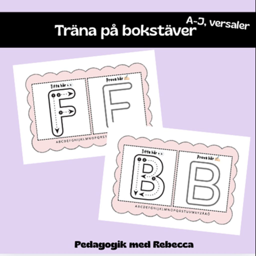 Träna på bokstäver (A-J, versaler)