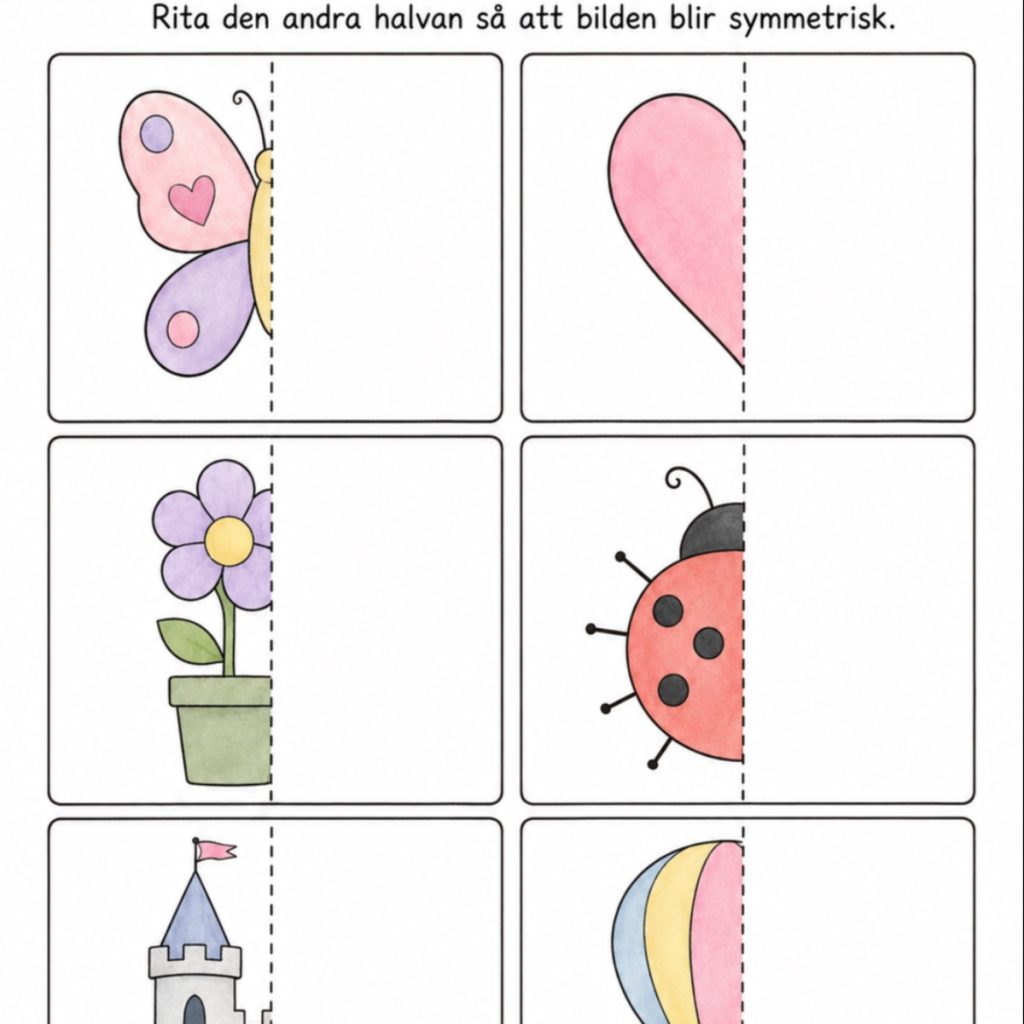 Symmetri arbetsblad!