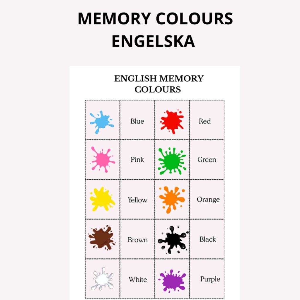 Engelska memory – Colours