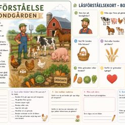 Läsförståelse text och läsförståelse kort om Bondgården!
