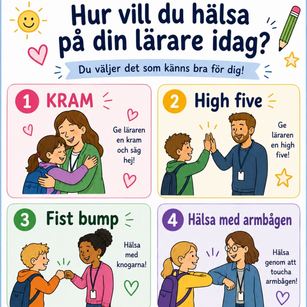 Hur vill du hälsa på din lärare idag?
