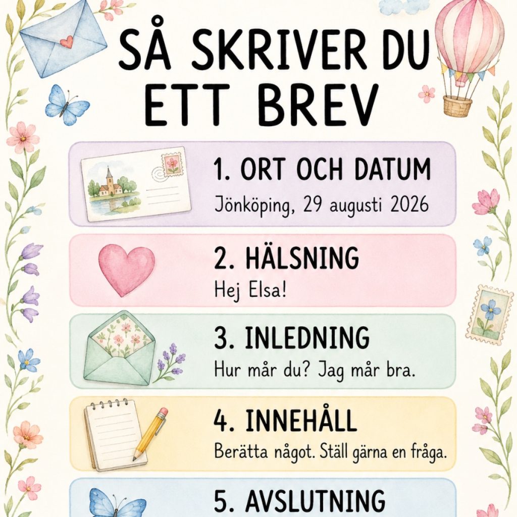 Struktur för brevskrivande för lågstadiet!