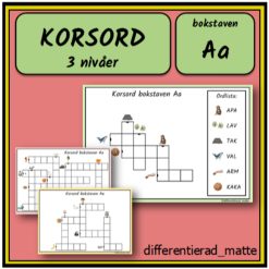 KORSORD i flera nivåer - bokstaven A