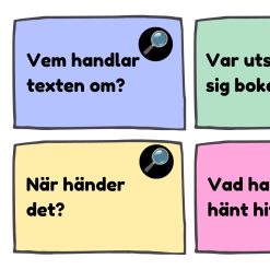 Diskussionskort för läsning - På, mellan bortom raderna