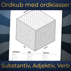Ordkub – Substantiv, Adjektiv & Verb (5 nivåer med facit)