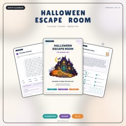 Halloween Escape Room: The Midnight Key – 6 pussel, 6 koder och digitala lås (engelska åk 4–6)