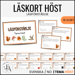 Läskort / Läsförståelsekort - Tema Höst