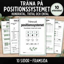 Träna på positionssystemet, 10 sidor