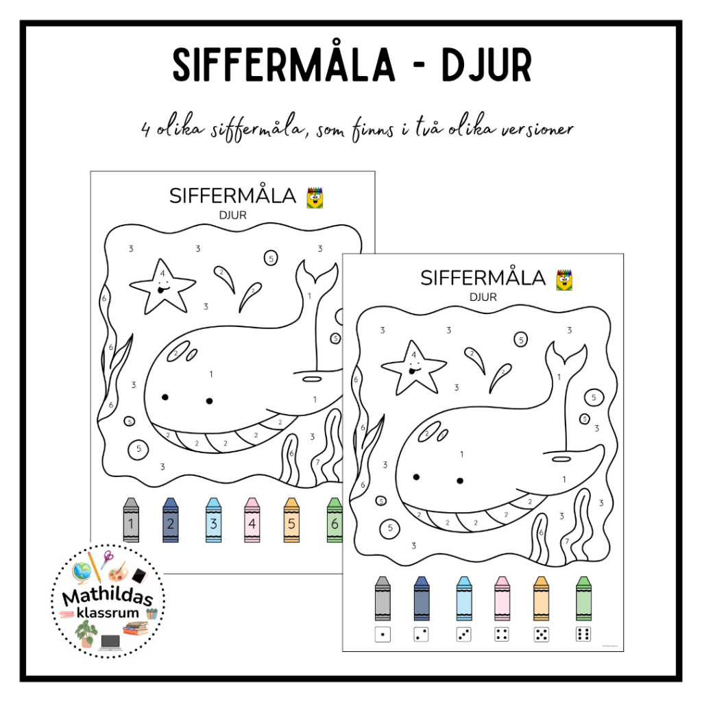 Siffermåla – Djur