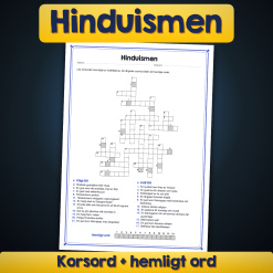 Hinduismen – Korsord med hemligt ord | Religion