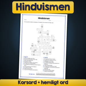 Hinduismen – Korsord med hemligt ord | Religion