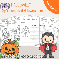 Halloween - Spåra ord - 20 olika arbetsblad med Halloweentema