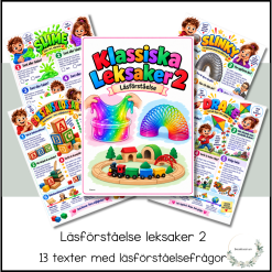 Läsförståelse leksaker 2 - arbetshäfte 13 texter