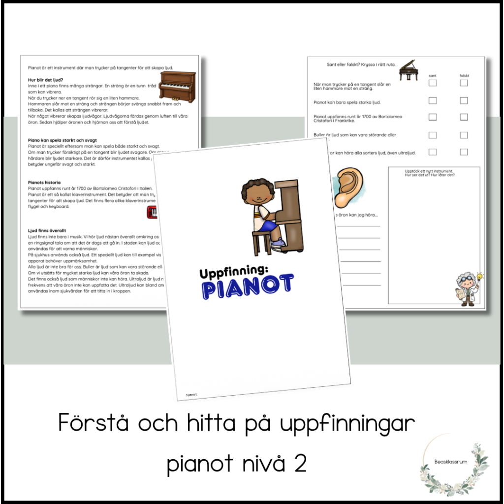 Förstå och hitta på uppfinningar – pianot nivå 2
