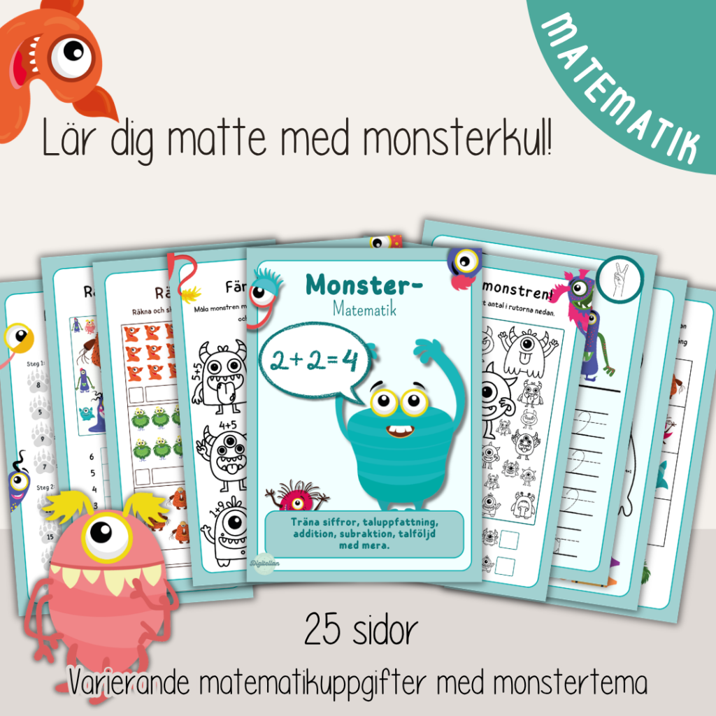 Matematik – Monstermatte – 25 sidor