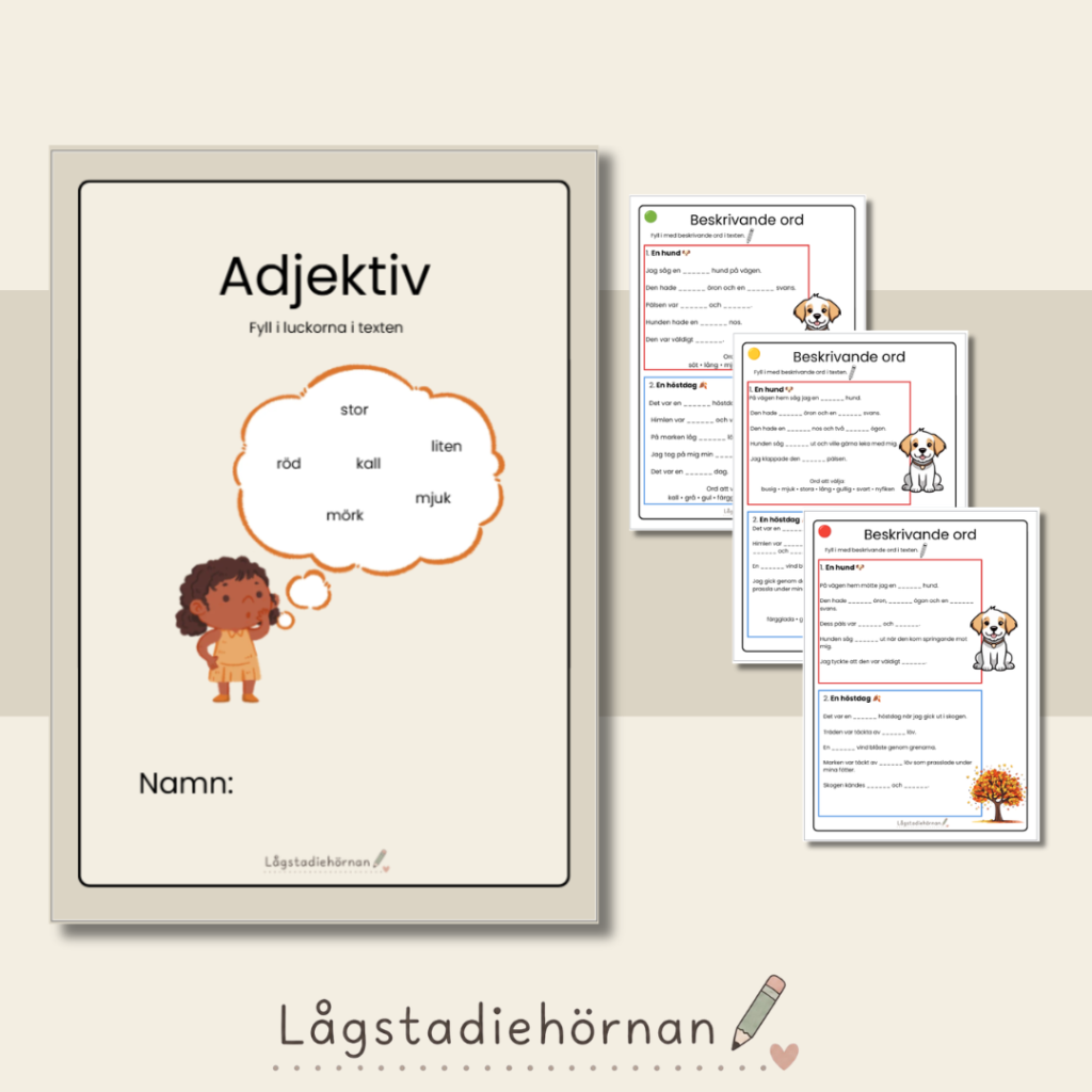 ✏️ Lucktexter – beskrivande ord (Adjektiv)