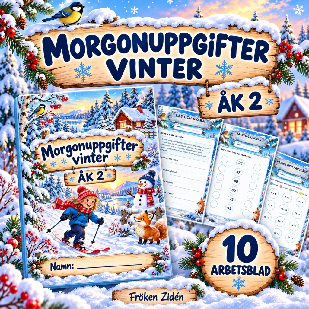 MORGONUPPGIFTER VINTER – ÅK 2 ❄️