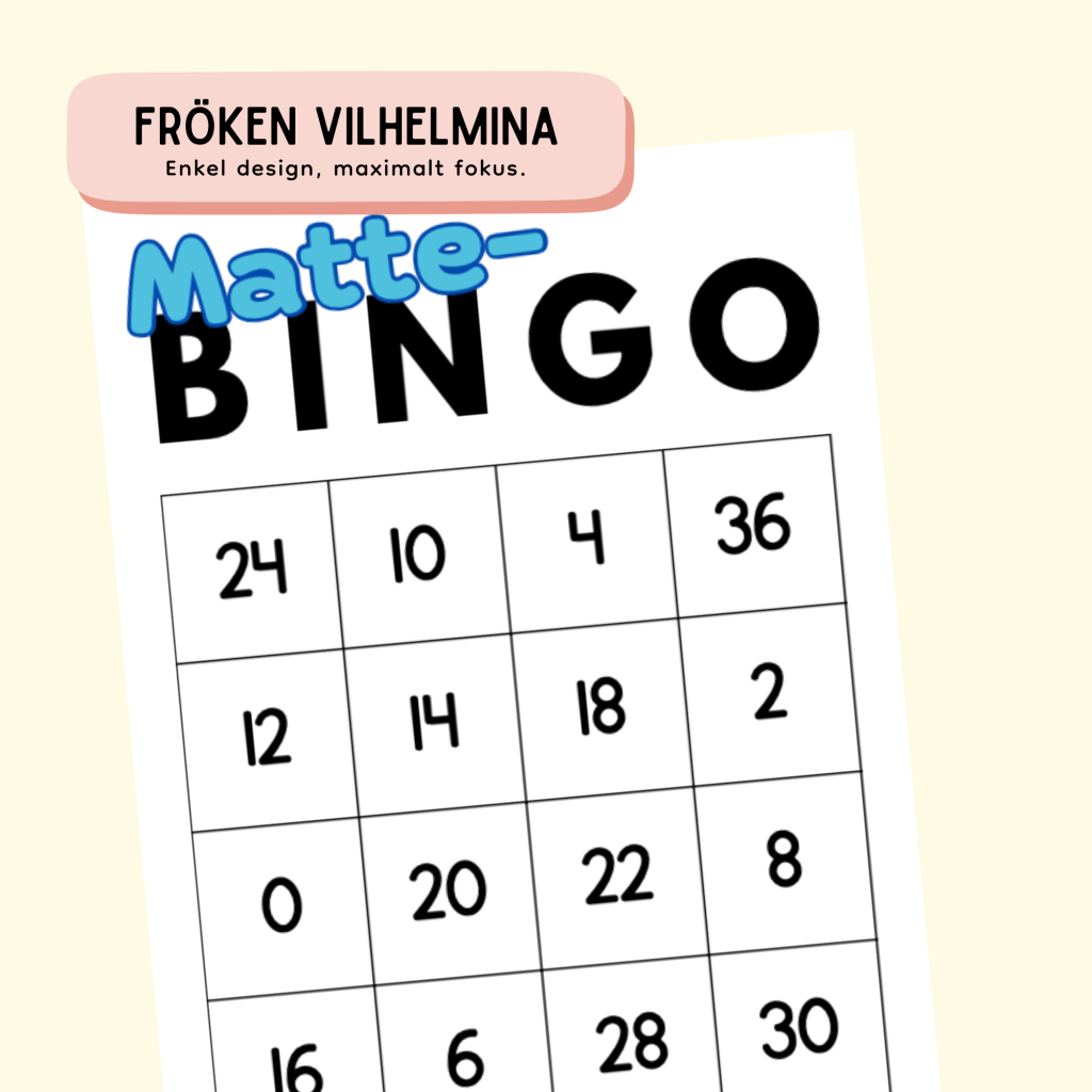 Matte-BINGO: Dubblor, fler & färre!