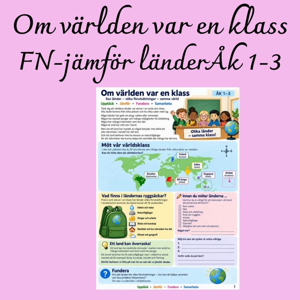 Om världen var en klass – jämför länder och upptäck globala samband | Åk 1–3