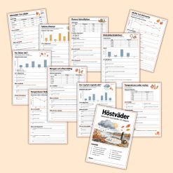 Avläs tabeller och diagram. Matteuppgifter med hösttema.