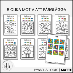Färglägg efter kod - tema höst