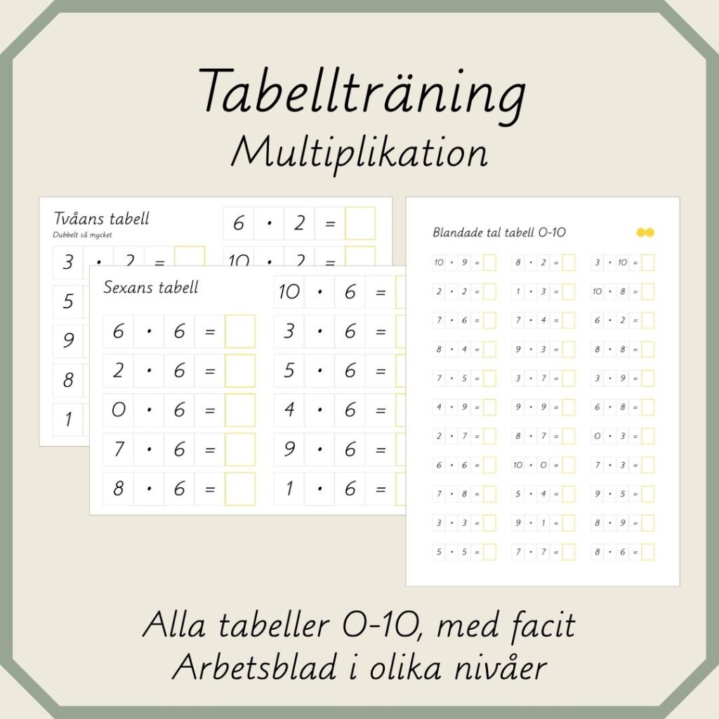 Tabellträning Multiplikation